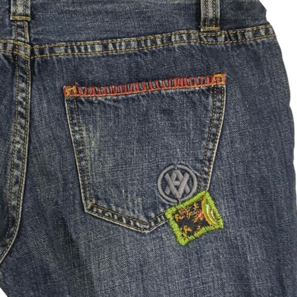 CAbi Floral Patchwork Medium Demin Distressed Boho Straight Leg Y2K Inspo Size 4 - Picture 6 of 11